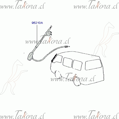 Repuestos de autos: Antena Manual Techo Hyundai H100 - Grace 90-96...
Nro. de Referencia: 96210-43008