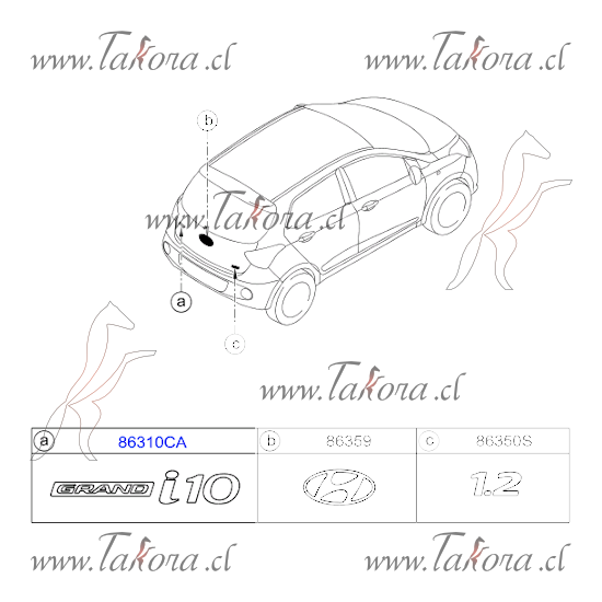 Repuestos de autos: Emblema Hyundai Grand i10 (i-10) 1.2 2016-2018 "Gr...
Nro. de Referencia: 86310-B4000