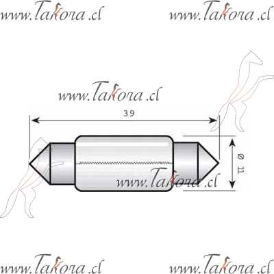 Repuestos de autos: Ampolleta, Tipo Fusible, 24 Volts, 10W Modelo 11 X...
Nro. de Referencia: 11x39mm-24V