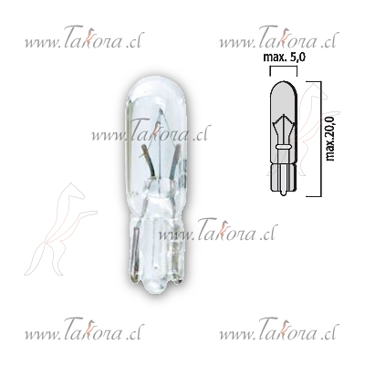 Repuestos de autos: Ampolleta, Piojito, 24 Volts, 1, 2W Modelo T5 Base...
Nro. de Referencia: 4192