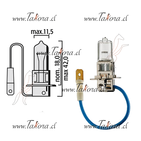 Repuestos de autos: Ampolleta, Halogena H3 super Rally, 12 Volts, 130W...
Nro. de Referencia: 13330