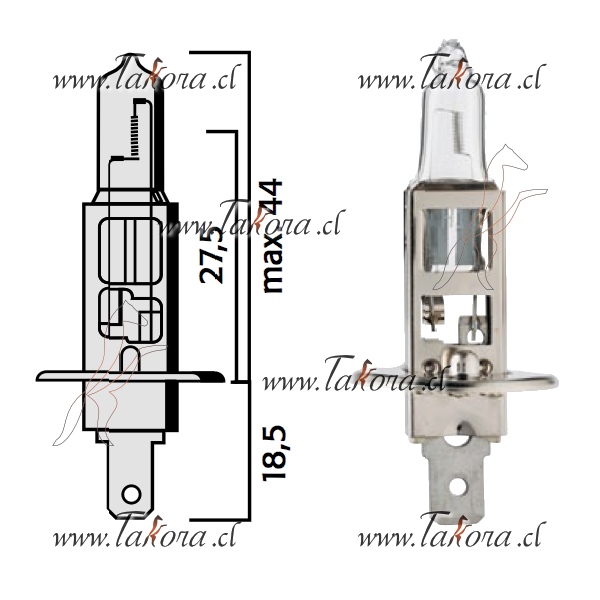 Repuestos de autos: Ampolleta, Halogena H1, 12 Volts, 55W Base P14, 5S...
Nro. de Referencia: 3021