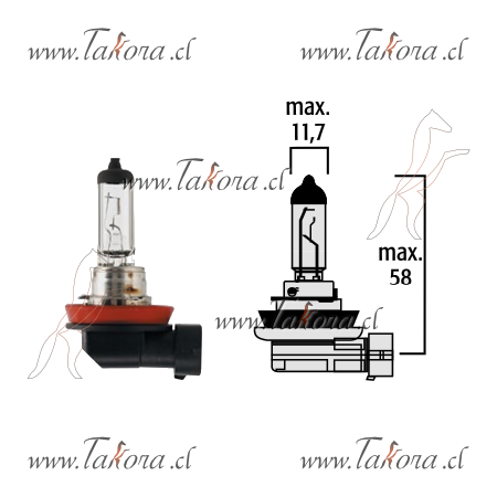 Repuestos de autos: Ampolleta, Halogena H11 12V 55W Base Pgj19-2  ...
Nro. de Referencia: 2110/H11