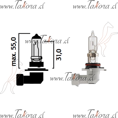 Repuestos de autos: Ampolleta, Halogena 9005 Hb3 12V 60W Base P20D  ...
Nro. de Referencia: 9005