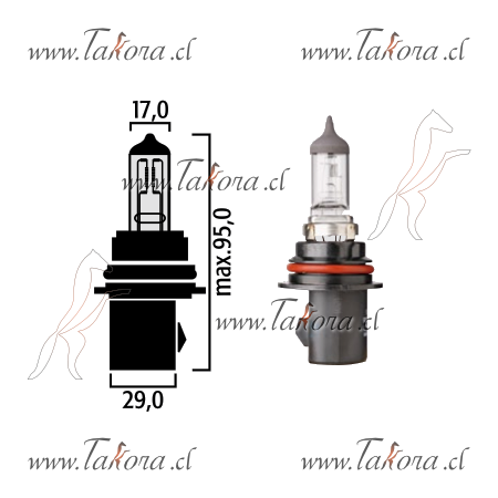 Repuestos de autos: Ampolleta, Halogena 9007, HB5, 12 Volts., 65/55W, ...
Nro. de Referencia: 9007