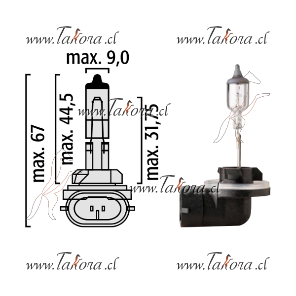 Repuestos de autos: Ampolleta, Halogena modelo 881, 12Volts, 27Watts, ...
Nro. de Referencia: 881