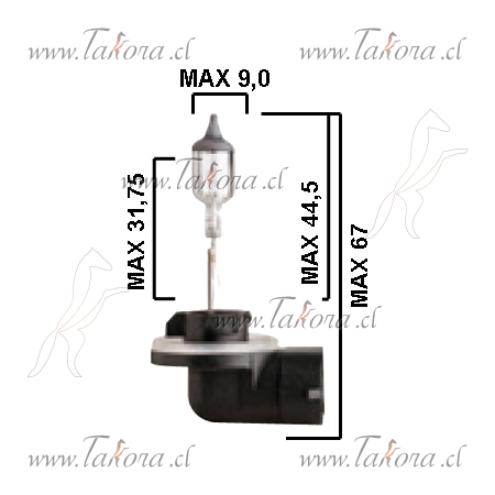 Repuestos de autos: Ampolleta, Halogena 881, 12 Volts, 27W Base PGJ13 ...
Nro. de Referencia: 881 12V 27W-CH