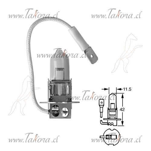 Repuestos de autos: Ampolleta, Halogena H3, 24 Volts, 70W Base Pk22S C...
Nro. de Referencia: H3 24V 70W