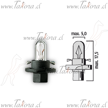 Repuestos de autos: Ampolleta, 12 Volts, 2Watts, Soquete Gris, Base BX...
Nro. de Referencia: 439103