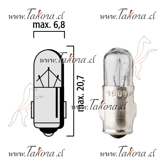 Repuestos de autos: Ampolleta, 12 volts, 2 watts, ...
Nro. de Referencia: 4051