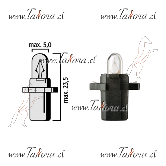 Repuestos de autos: Ampolleta tablero, con soquete blanco, 12 volts, 2...
Nro. de Referencia: 439102