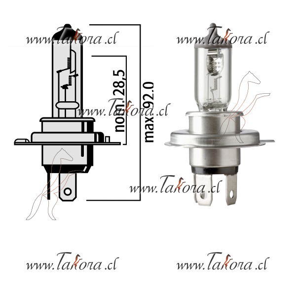 Repuestos de autos: Ampolleta, h4 megablue, 12 volts, 60/55 watts, Bas...
Nro. de Referencia: 6255333