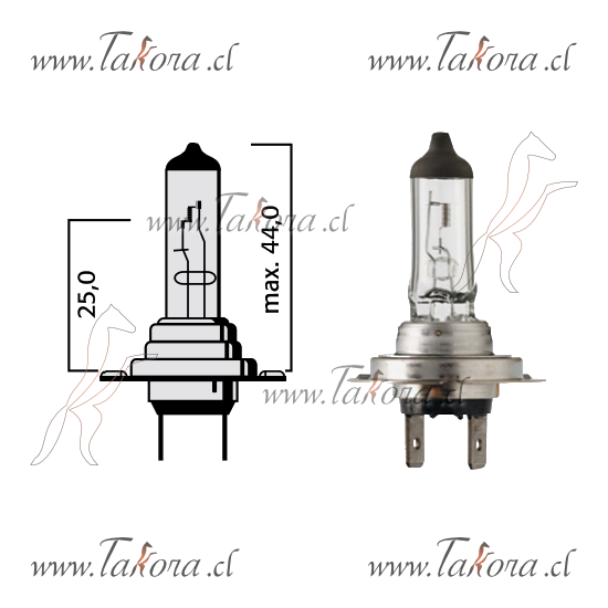 Repuestos de autos: Ampolleta Halogena H7, 12 volts, 55 watts, Base PX...
Nro. de Referencia: 2070180