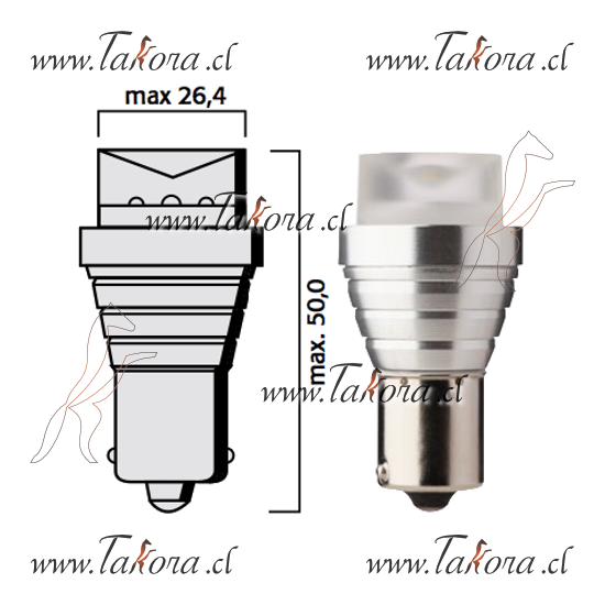 Repuestos de autos: Ampolleta 1Contacto Led, Ba15S, 12Volts, 21Watts, ...
Nro. de Referencia: 916670