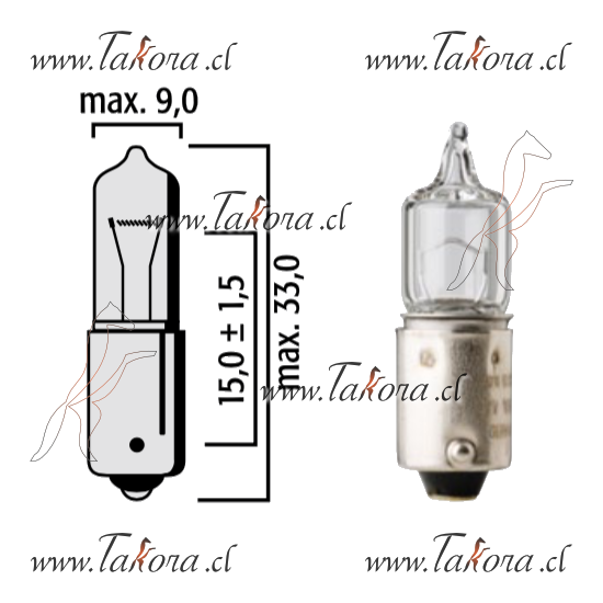 Repuestos de autos: Ampolleta BA9S, 12Volts, 10Watts...
Nro. de Referencia: 4010