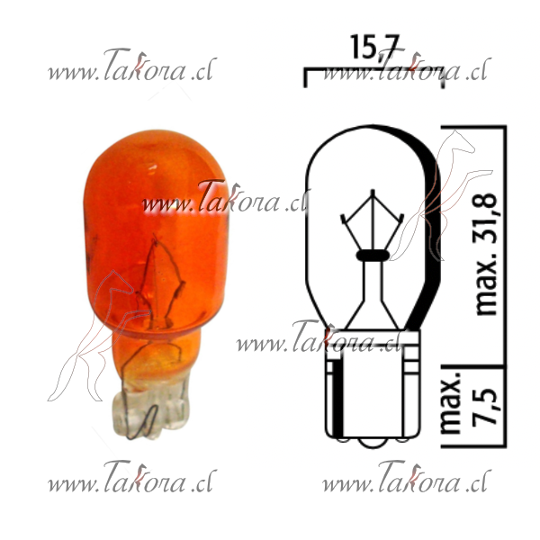 Repuestos de autos: Ampolleta Comun, T15 Cola De Pescado 12Volts, 16Wa...
Nro. de Referencia: 92107