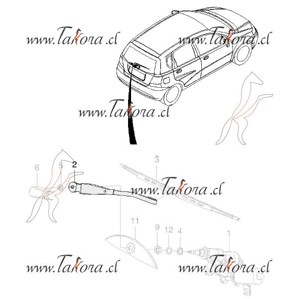 Repuestos de autos: Brazo LimpiaParabrisas Chevrolet Aveo 04-06 traser...
Nro. de Referencia: 96543073