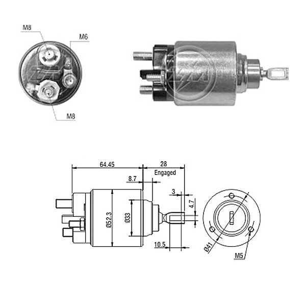 Repuestos de autos: Solenoide para Motor de Partida, Linea Bosch, 12 V...
Nro. de Referencia: ZM-371