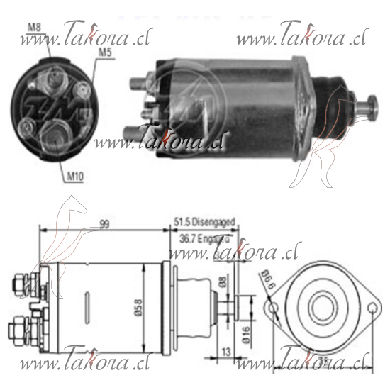 Repuestos de autos: Solenoide, Motor de Partida, 28 mt, 12 volts, Line...
Nro. de Referencia: ZM-805