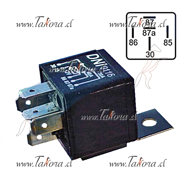 Repuestos de autos: Relay (Rele) Auxiliar 12 Volts, 30/40 Amperes, Inv...
Nro. de Referencia: DNI-0116-12V