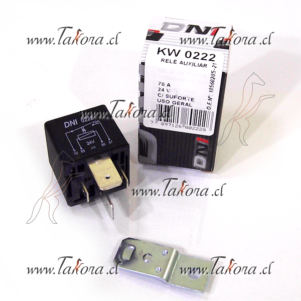 Repuestos de autos: Relay (Rele) Universal, 4 Terminales (2 anchos), c...
Nro. de Referencia: DNI-0222-24V