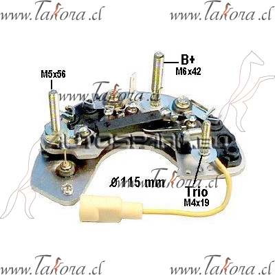 Repuestos de autos: Placa de Diodos/Rectificador Alternador, Linea Luc...
Nro. de Referencia: ILR-568