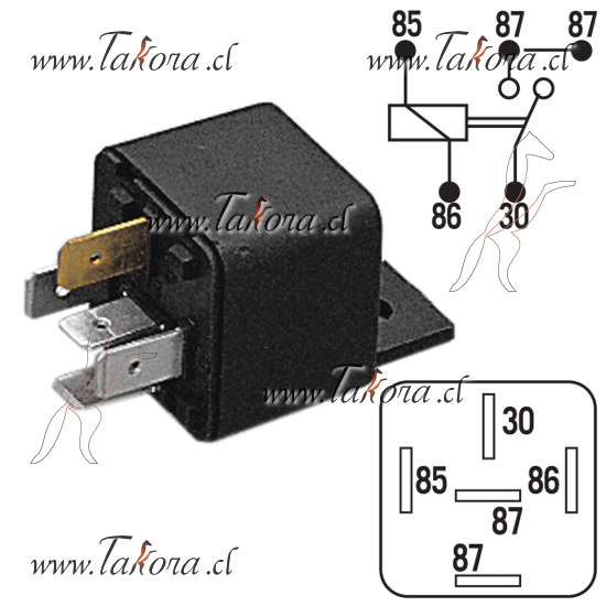 Repuestos de autos: Relay (Rele) Luces, Bocina Universal, 24 Volts, 5P...
Nro. de Referencia: R5M/120 042 03