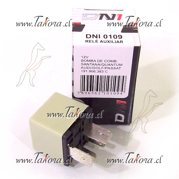 Repuestos de autos: Relay (Rele) Auxiliar, 12 Volts, 40 Amperes, Bomba...
Nro. de Referencia: DNI-0109-12V