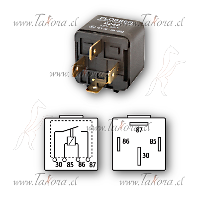 Repuestos de autos: Relay (Rele), 4 Patas, 12 Volts, 30 Amperes,  ....
Nro. de Referencia: 2242