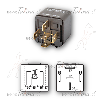 Repuestos de autos: Relay (Rele), 5 Patas, 12 Volts, 30 Amperes,   (Fl...
Nro. de Referencia: 2252