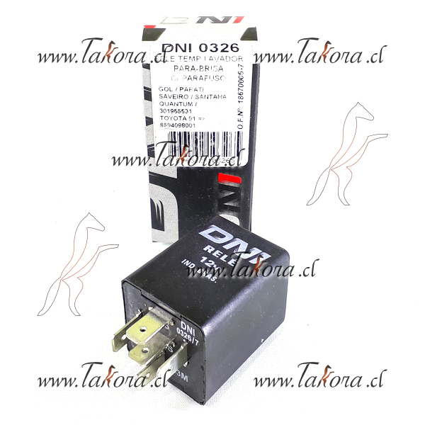 Repuestos de autos: Relay (Rele) Temporizador 12 Volts, 5 Termimales, ...
Nro. de Referencia: DNI-0326-12V