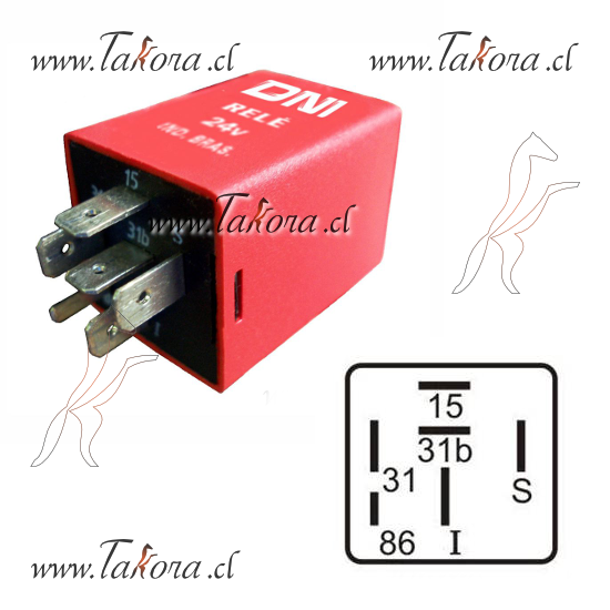 Repuestos de autos: Relay (Rele) Temporizador LimpiaParabrisas, 24 Vol...
Nro. de Referencia: DNI-0824-24V