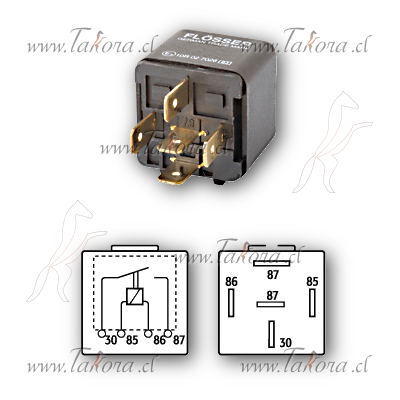 Repuestos de autos: Mini Relay (rele), 12 Volts, 40 Amperes, 5 Termina...
Nro. de Referencia: 2254