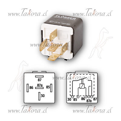 Repuestos de autos: Relay (Rele) Auxilar, 12 Volts, 20/30Amperes, 5 Te...
Nro. de Referencia: 2262