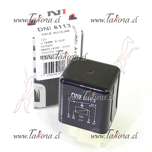 Repuestos de autos: Relay (Rele) auxiliar universal / 12 Volts, 4 term...
Nro. de Referencia: DNI-8113