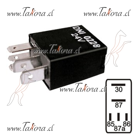 Repuestos de autos: Micro Relay (rele) Auxiliar, 24Volts, 20-10Amperes...
Nro. de Referencia: DNI-0228