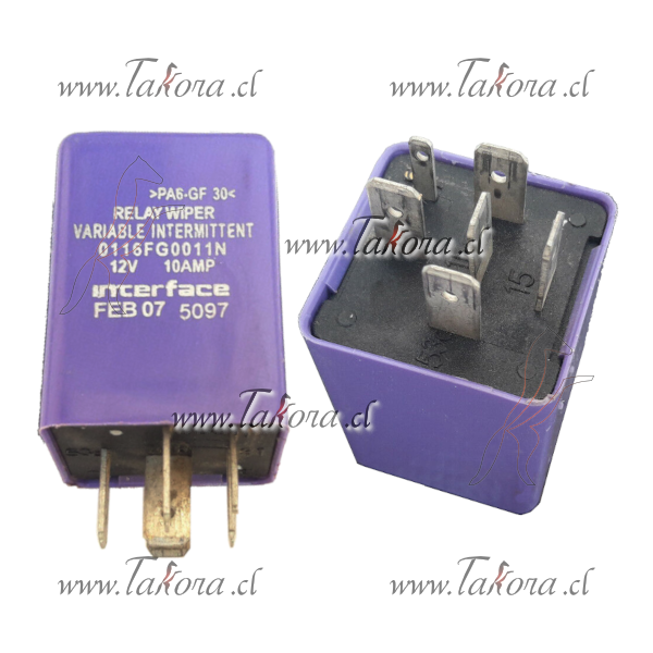 Repuestos de autos: Relay (rele), 12Volts., 10Amperes, 6 Terminales, L...
Nro. de Referencia: 0116FG0011N