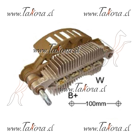 Repuestos de autos: Rectificador Mitsubishi, 90Amperes, 100mm., 8Diodo...
Nro. de Referencia: PRMI-TG0081