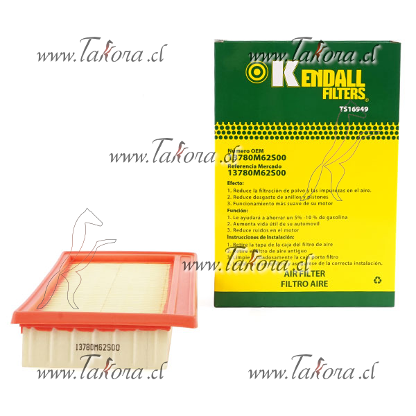 Repuestos de autos: Filtro de Aire, C- 2155/2,  Dimensiones 210x140x45...
Nro. de Referencia: 13780M62S00