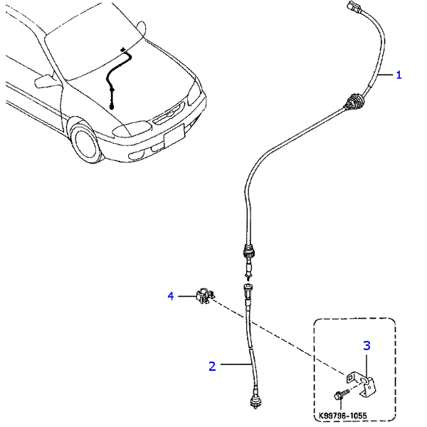 Repuestos de autos: Piola (cable) Cuenta Kilometros, Nro. 2,  Kia Avel...
Nro. de Referencia: KK371-60-080