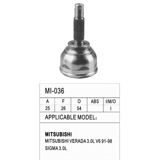 Repuestos de autos: Homocinetica, Ladro Rueda, Dientes Exteriores 25, ...
Nro. de Referencia: MI-036