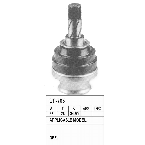 Repuestos de autos: Homocinetica, Lado Caja, Chevrolet Corsa, Dientes ...
Nro. de Referencia: OP-705